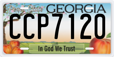 GA license plate CCP7120