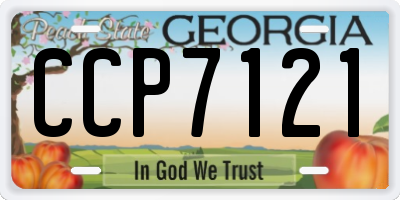 GA license plate CCP7121