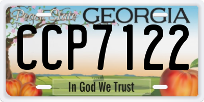 GA license plate CCP7122