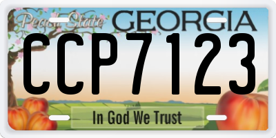 GA license plate CCP7123