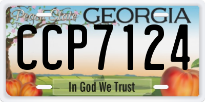 GA license plate CCP7124