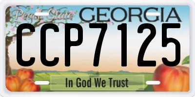 GA license plate CCP7125