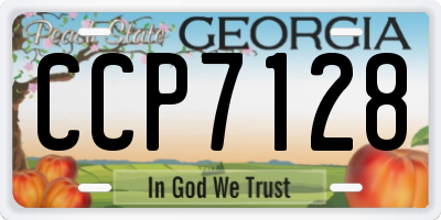 GA license plate CCP7128