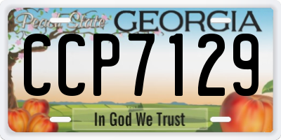 GA license plate CCP7129
