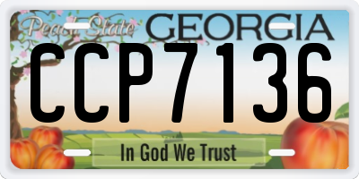 GA license plate CCP7136