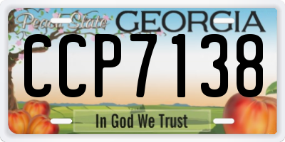 GA license plate CCP7138