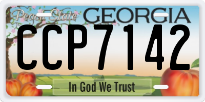 GA license plate CCP7142