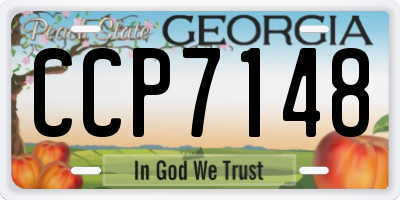 GA license plate CCP7148
