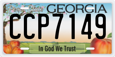 GA license plate CCP7149