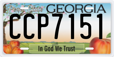 GA license plate CCP7151