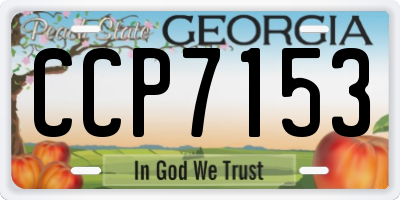 GA license plate CCP7153