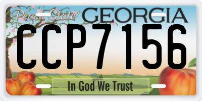 GA license plate CCP7156