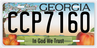 GA license plate CCP7160