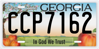 GA license plate CCP7162