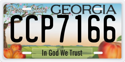 GA license plate CCP7166