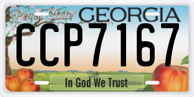 GA license plate CCP7167