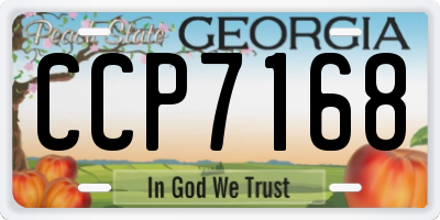 GA license plate CCP7168