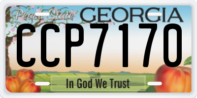 GA license plate CCP7170