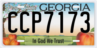 GA license plate CCP7173