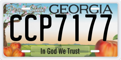 GA license plate CCP7177