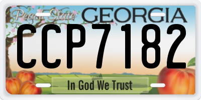 GA license plate CCP7182