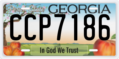 GA license plate CCP7186