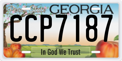 GA license plate CCP7187