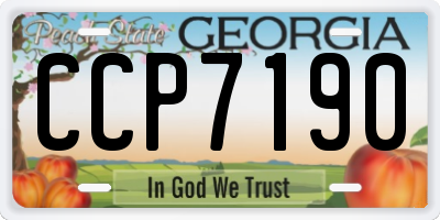 GA license plate CCP7190