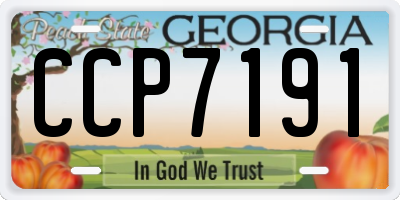 GA license plate CCP7191