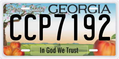 GA license plate CCP7192