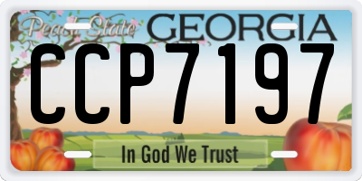 GA license plate CCP7197