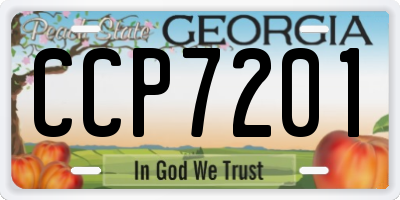 GA license plate CCP7201