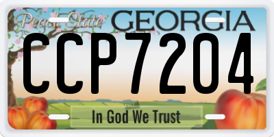 GA license plate CCP7204