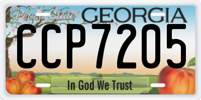GA license plate CCP7205