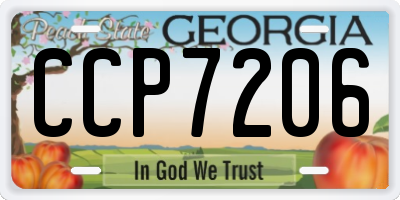 GA license plate CCP7206