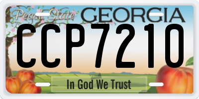 GA license plate CCP7210
