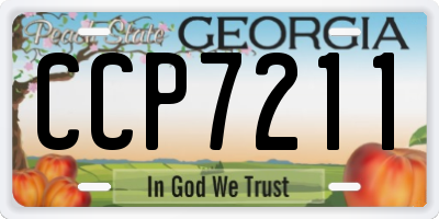GA license plate CCP7211