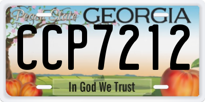 GA license plate CCP7212