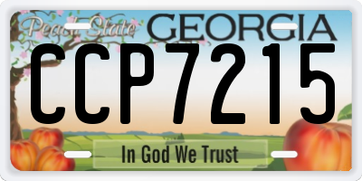 GA license plate CCP7215