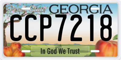 GA license plate CCP7218