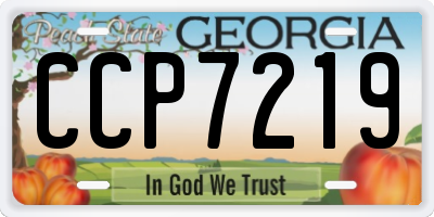 GA license plate CCP7219