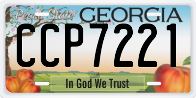 GA license plate CCP7221