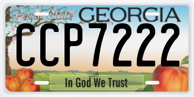 GA license plate CCP7222