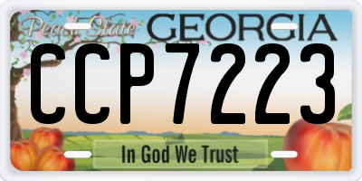 GA license plate CCP7223