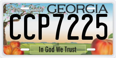 GA license plate CCP7225