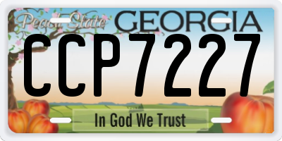 GA license plate CCP7227
