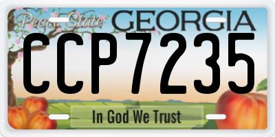 GA license plate CCP7235