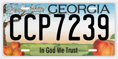 GA license plate CCP7239