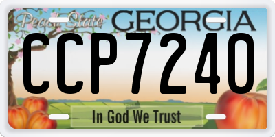 GA license plate CCP7240