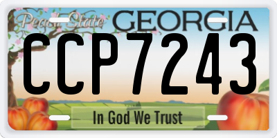 GA license plate CCP7243